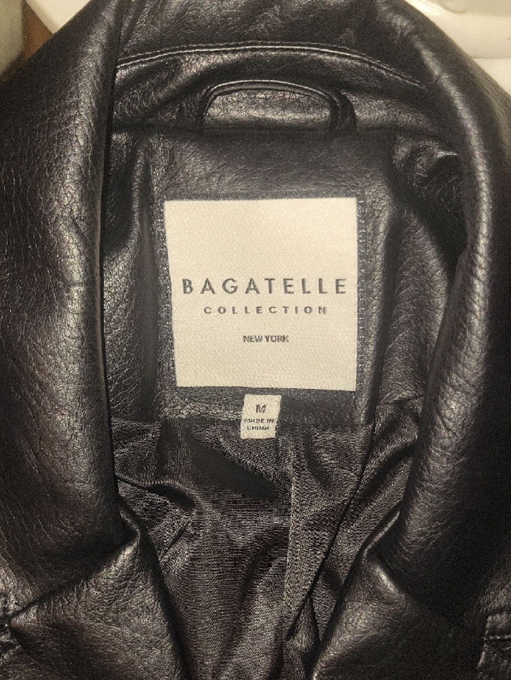 bagatelle Black Leather Cropped Jacket with Gold Accent - Picture 2 of 5